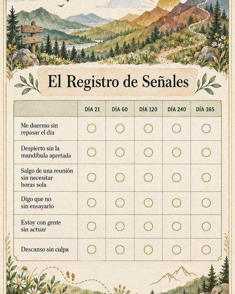 La hoja del Registro de Señales con casillas
