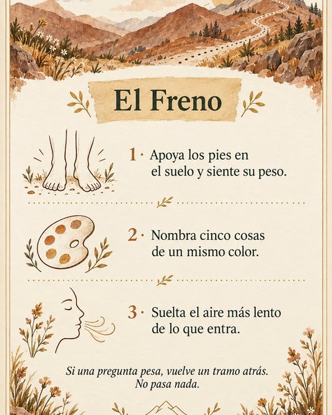 La tarjeta de El Freno con tres ejercicios